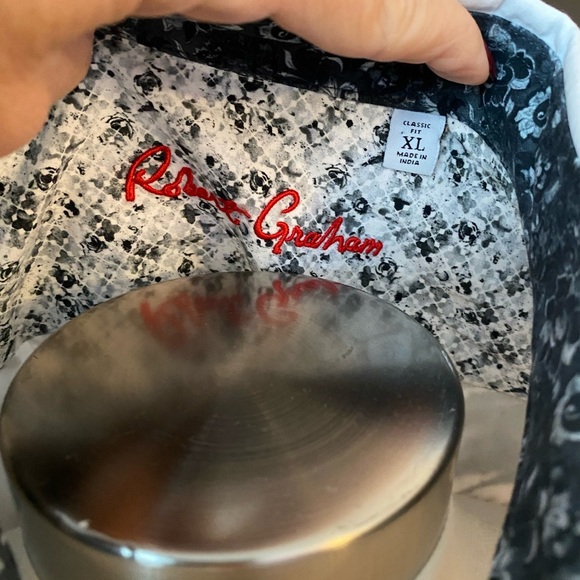 Robert Graham Classic Fit White Floral Button Down Shirt XL - Picture 10 of 10